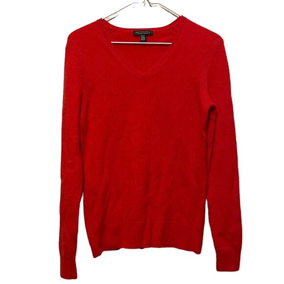 Saks Fifth Avenue Red Cashmere V-Neck Sweater‎ - Picture 1 of 11
